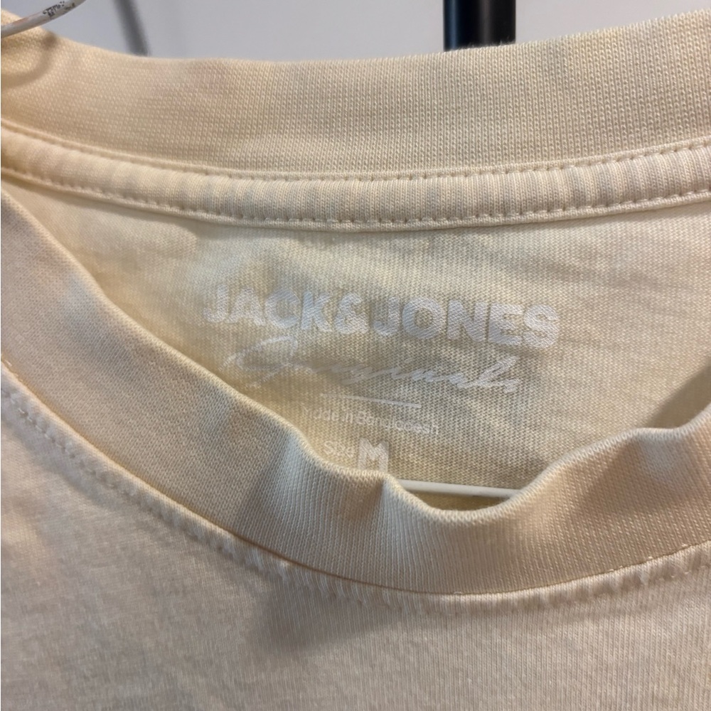 Jack & Jones Cream Short Sleeve Tee - Picture 3 of 5